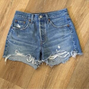 Levi’s 501 High-Rise 5-Pocket Styling‎ Button Fly Denim Shorts Size 25